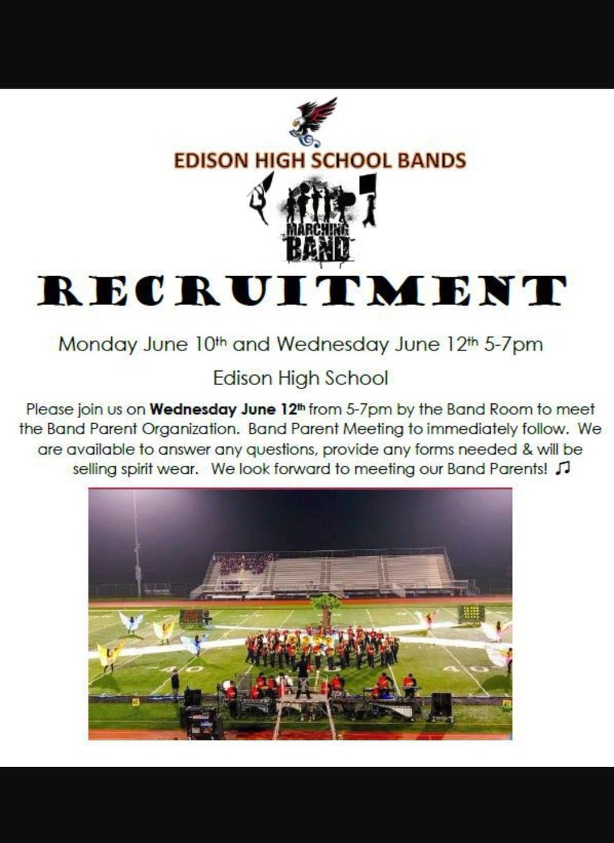 Please share..... 
Reminder Marching Interest tomorrow 5 to 7pm EHS
