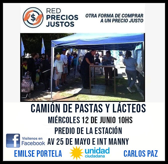 emilseportelaok's tweet photo. Este miércoles desde las 10hs llega el camión de Pastas y Lácteos a #PreciosJustos en el Predio de la estación de General Rodríguez. https://t.co/ljI1rKbXxT