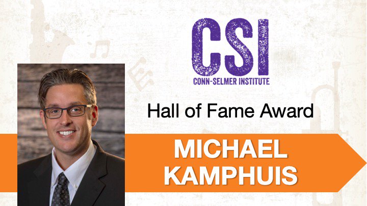 csiconnect's tweet photo. Congratulations to Mike Kamphuis and Johnny Lee Lane for being inducted into the Conn-Selmer Institute Hall of Fame! Individuals are selected for their continuous work for the Institute and their contributions to music education. #CSIconnect #CSI2019 #MusicEducation https://t.co/ikmriVIVU1