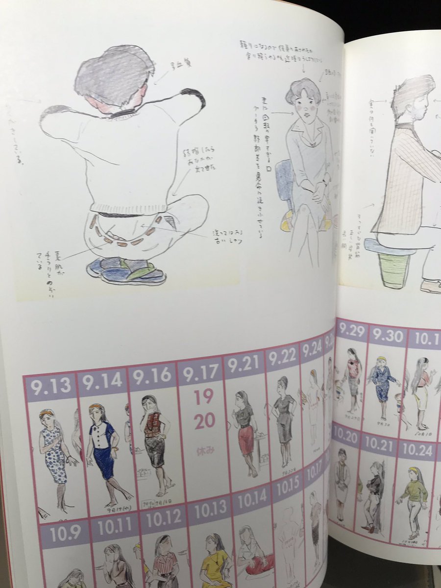 「なつぞら」で下山さんが毎日スケッチしていたというエピソード。大塚さんと角田紘一さんが実際描いてたのがこちら。「大塚康生のおもちゃ箱」より。いや〜マメだなぁ… 
