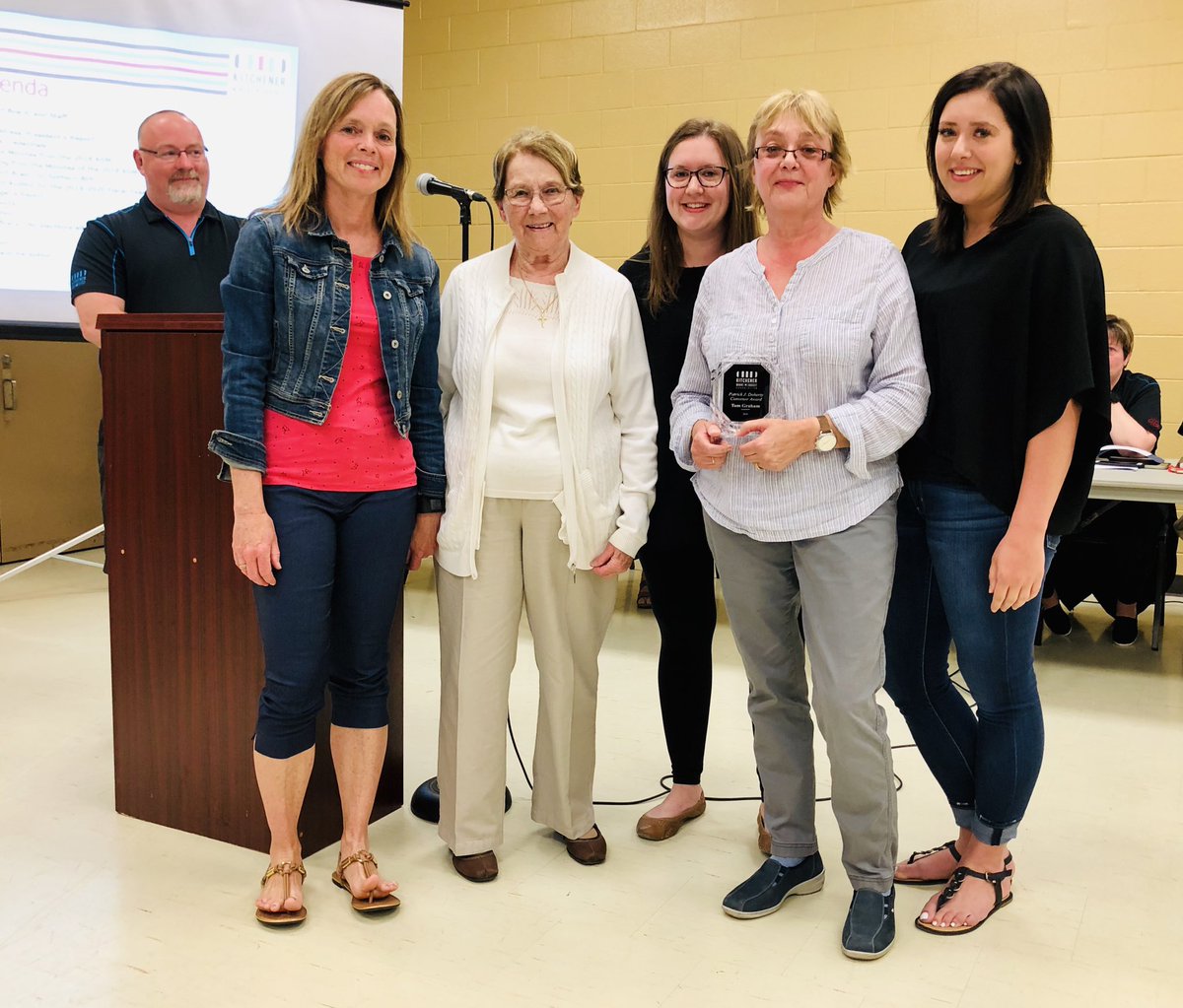KMHA_All's tweet photo. Thank you to the Doherty family and the Graham family for attending tonight’s AGM! Tom Graham was this seasons #PatDoherty award winner! We are grateful to Tom’s family for taking time to be here tonight, accepting the well deserved award on his behalf. https://t.co/YtNk5DB3ma