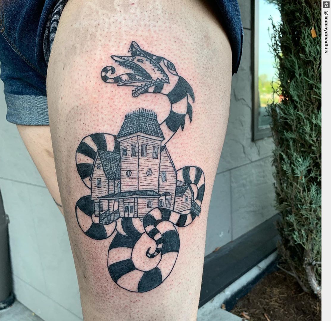 Tattoo Ness on Twitter: "BEETLEJUICE BEETLEJUICE BEETLEJUICE thank you for  getting this dream piece Cassie!! . . . . . . . . #portlandtattoo  #blackbotanists https://t.co/1GjmxbTugE" / Twitter