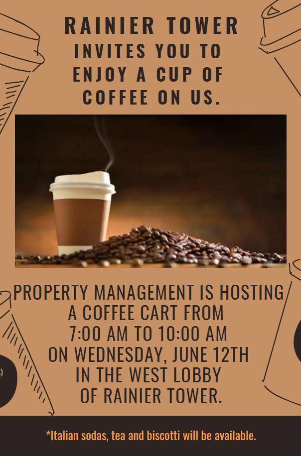 RainierTower's tweet photo. Don't forget your early morning coffee, compliments of Rainier Tower! ☕️ https://t.co/IGSXQMCgr3