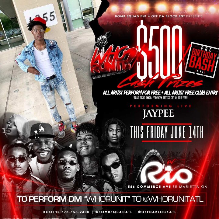 jaypeetherapper's tweet photo. NEXT STOP... ATLANTA, GEORGIA ๐๐
BOOKING: jaypeeq6r@gmail.com or quarter6records@yahoo.com ๐ฐ๐
#FromMyCityToYours #WeLit #BirthdayBashWeekend #whorunit #whorunitatl #part2 #myasu #aamu #troyu #aum https://t.co/t8r2IVnreu