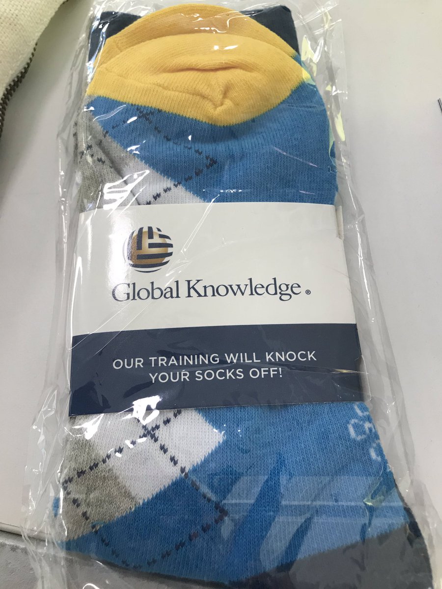 TheDailyARP's tweet photo. Good news continued: I got these socks for trying! #ParticipationTrophy @GlobalKnowledge https://t.co/3UYTcraT7i