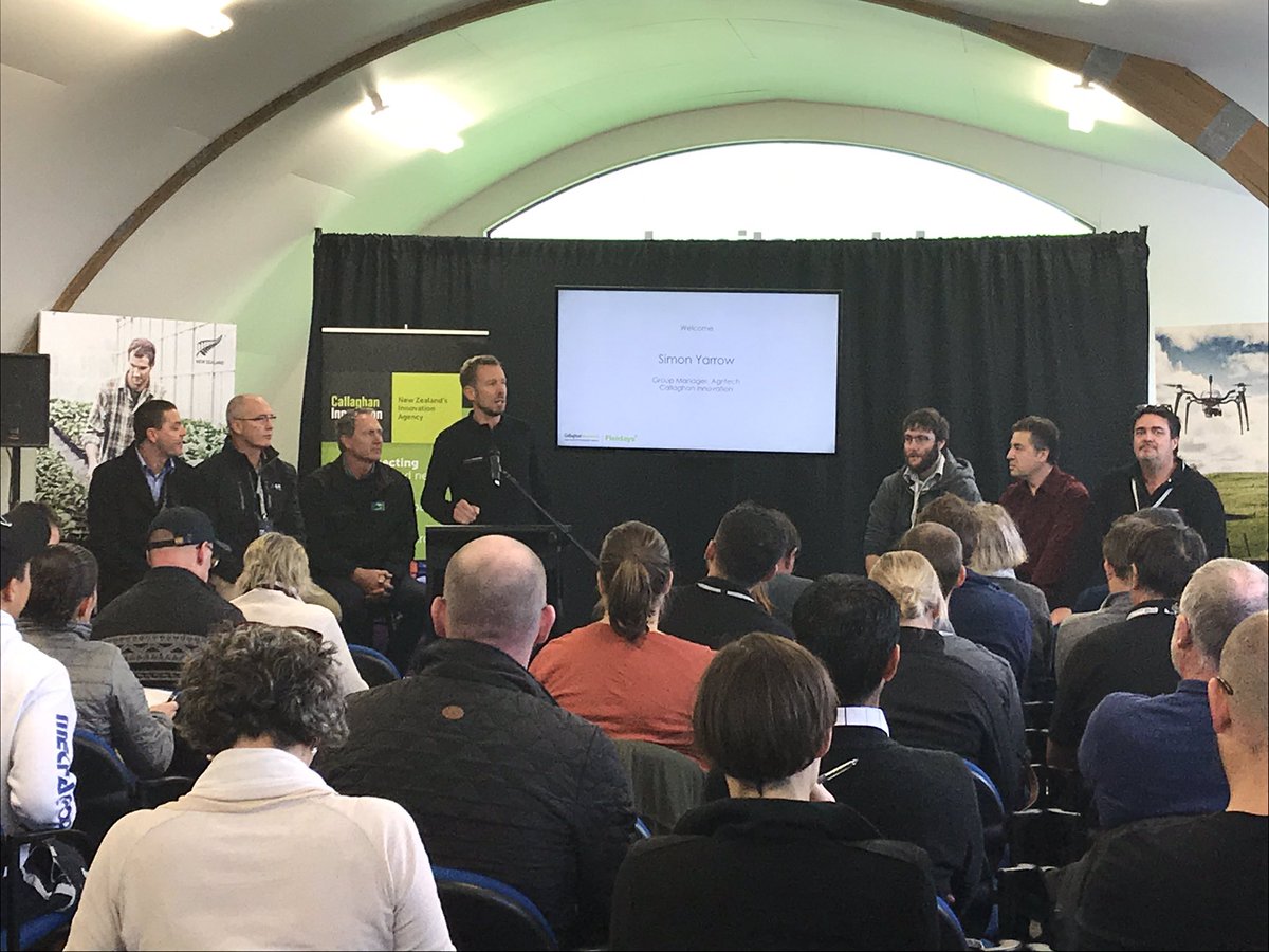 KhanAshkh's tweet photo. Great presentation by a range of companies and researchers on Robotics and Automation in agri here in NZ! Innovation showcase at its best! @LICnz @WaikatoMilking @PastoralRoboti1 @UniServicesTTO @Robotics_Plus @callaghannz https://t.co/O7KHmb9oHo