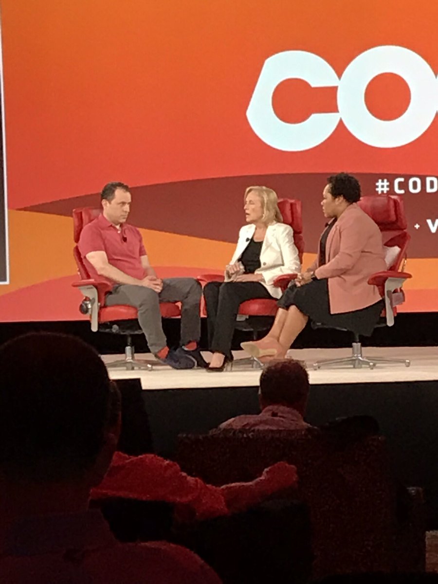 Lots of discussion about the future of journalism at #CodeCon. <a href="/Yamiche/">Yamiche Alcindor</a> and @paulakerger underscore the role local journalism plays in building trust and highlight the value <a href="/PBS/">PBS</a> model in local communities brings to the effort.