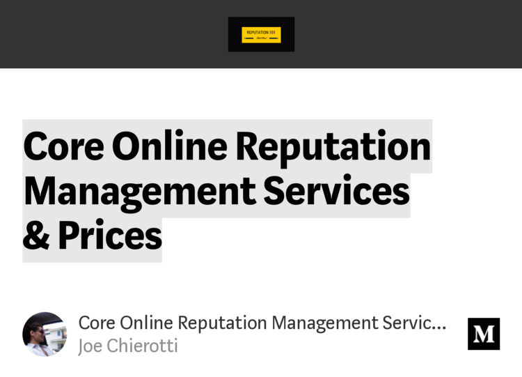 JoeChierotti's tweet photo. "Core Online Reputation Management Services" - @JoeChierotti - Infographic exploring various core services offered by online reputation management firms https://t.co/5FlTyry9zZ #reputation #reputationmanagement #internetreputation https://t.co/PEqZw9goRT