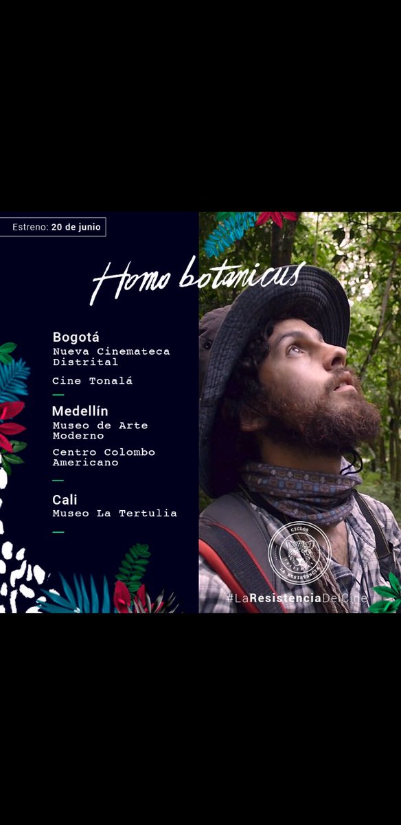 ICNUNAL's tweet photo. El @ICN_UN invita a ver el documental "Homo Botanicus" en donde el profesor Julio Betancur y el estudiante Cristián Castro relatan los diferentes procesos en las salidas de campo.
Estará disponible a partir del 20 de Junio en la nueva Cinemateca Distrital.
https://t.co/1BpqQEavpH https://t.co/zvshp9N8Pa