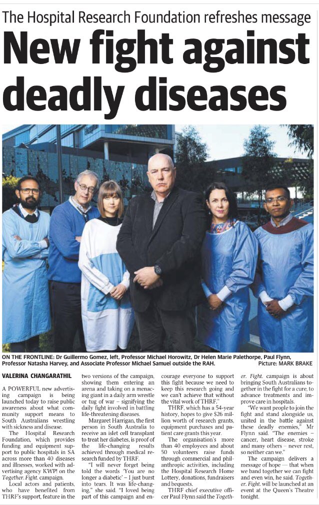 CCB_Research's tweet photo. Our research leaders Dr Gomez, Prof Harvey and A/Prof Samuel are ready to fight together with the @hosp_research foundation as they launch their new campaign tonight! 

#togetherfight #savelives #thrf #hope @theTiser https://t.co/jGLF6nZ11H