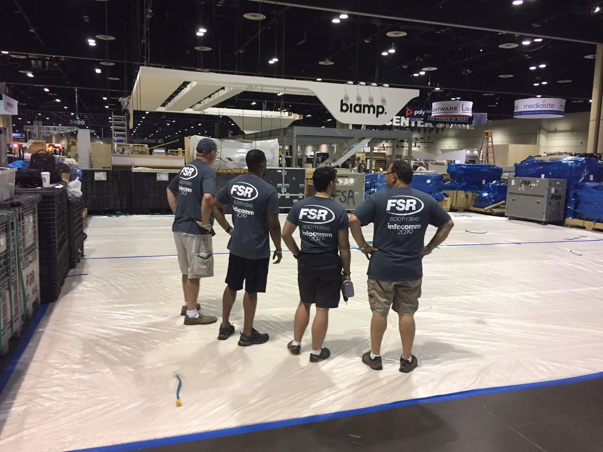 Chaz_FSR's tweet photo. The difference a few days makes. Come see us at booth 3942 #infoComm19  #AvTweeps https://t.co/Ce7nm2Ig7w
