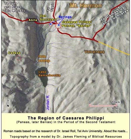 Side note 1.3, the goat faced pagan deity Pan actually had a major temple complex built in the town of Caesarea Philippi, with part of the temple that accessed a cave being called the Gate to the Underworld, Hades. The town was located at the foot of Mount Herman