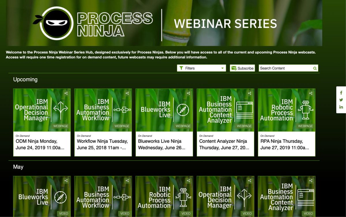 thaliahooker's tweet photo. Missed a #ninja #webinar #dba #automation #modeling #blueworkslive #workflow #decisions #odm #rpa #baca #contentanalyzer? I got you covered! View replays of May sessions in the new portal https://t.co/IJZCKBxTt7 https://t.co/vXvouFAWIc