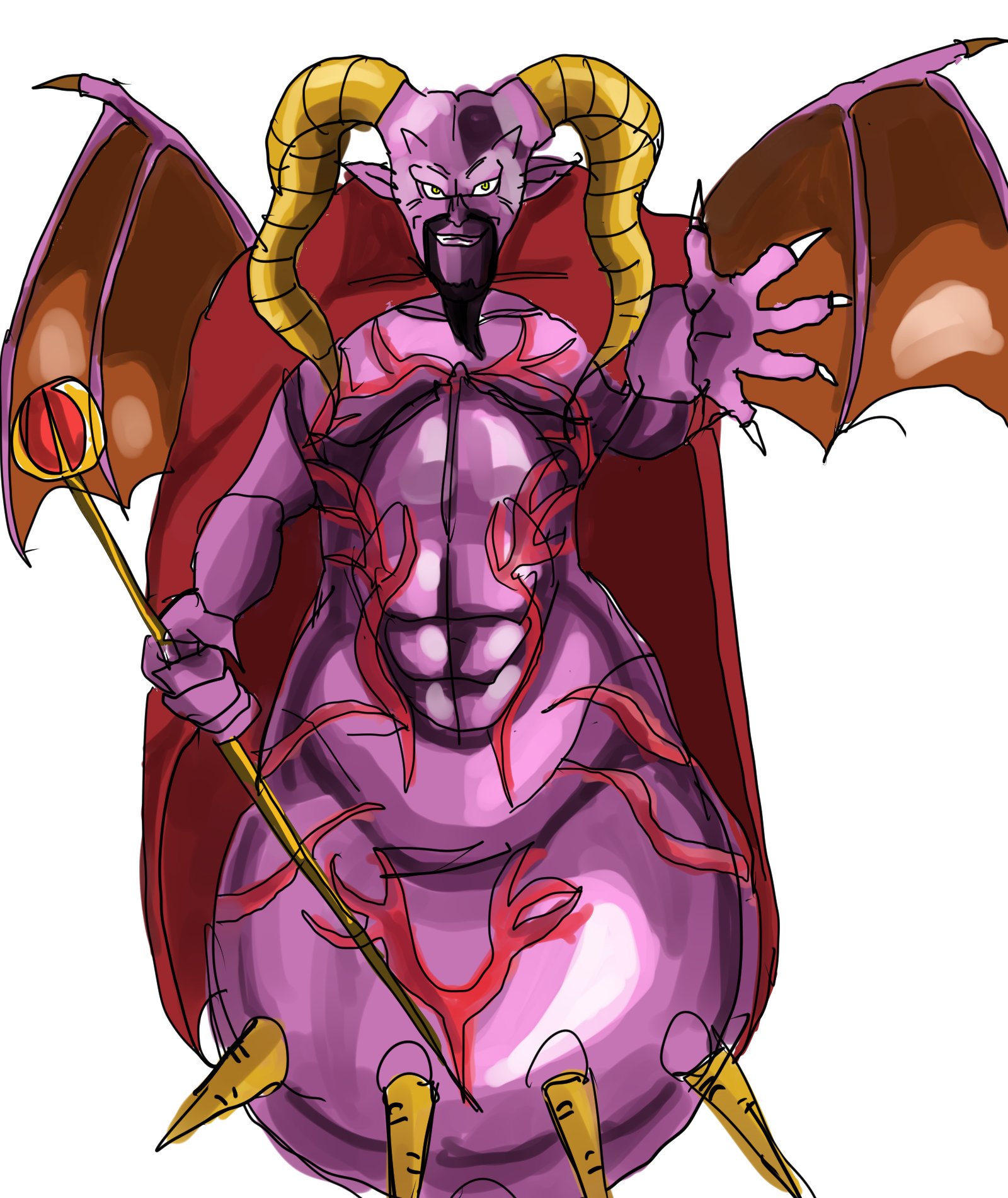 ただの才谷 すぎやんさんに倣って描いた暗黒魔城都市を取り込まず 正統派第二形態になったラプソーン ちなみに闇の遺跡の詐欺壁画をもとにしている