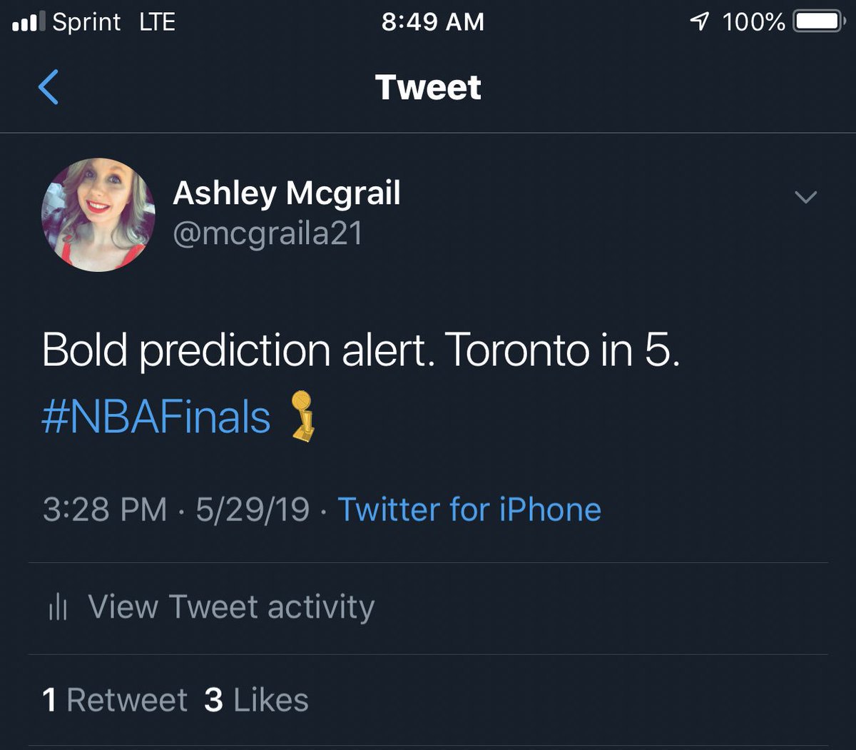 mcgraila21's tweet photo. When people say you have to make your own luck and that being unlucky isnβt a thing, I want you to think about how I bet $200 before the beginning of this series on this prediction and the universe worked against me in every way. #NBAFinals #RaptorsIn5 #Warriorsin7 #bitter https://t.co/u5L4GW9sti