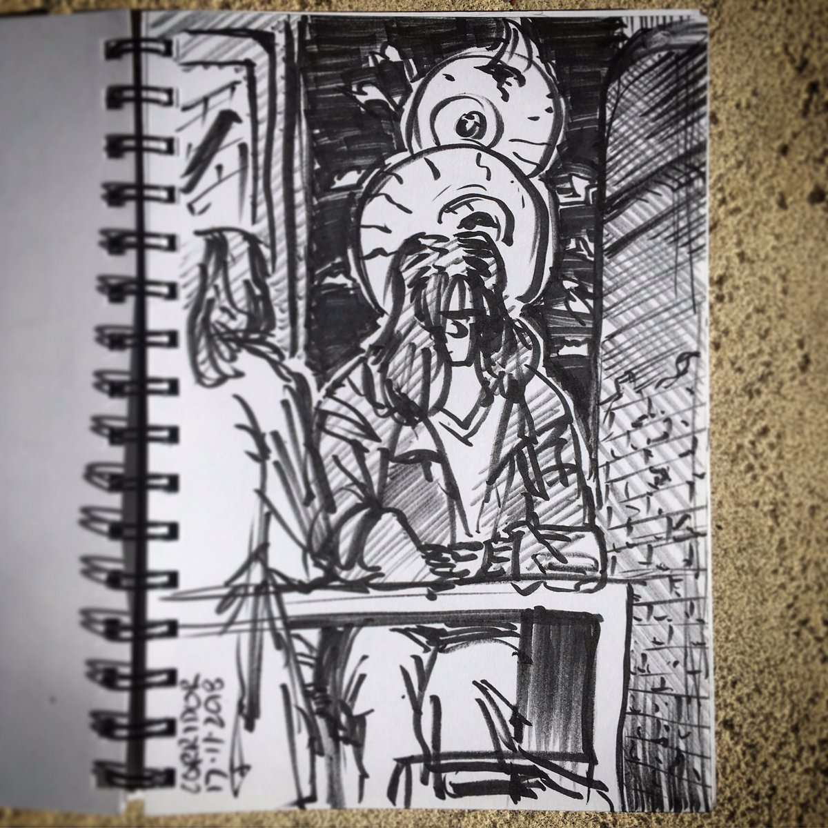 TimMcEwen67's tweet photo. (Not a commute sketch but) Later that day, drinking cocktails at Corridor, trying to be loose and solid while drawing in ink. Last November.
#barsketching #bardrawing #bar #cocktailbar #sketching #sketch #drawing #ink #artist #twitterartist #artistsontwitter #artistsoftwitter https://t.co/wFhysUOFMi