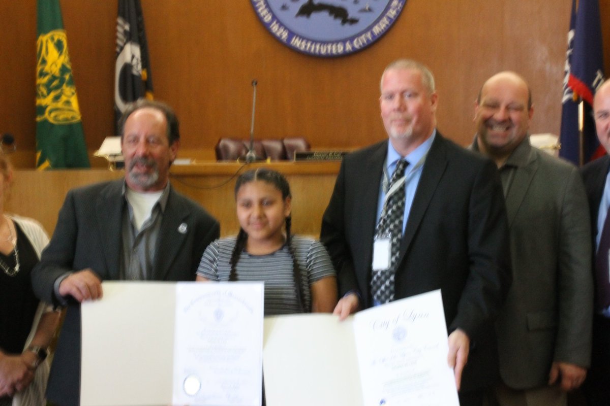 carlreverebeach's tweet photo. 11 year old Tatiana de Leon was honored by the #Lynn city council and the House of Representatives for collecting more than 10,000 bottle caps to be melted to make for outdoor furniture for a community path. https://t.co/KcPnxD1xkm
