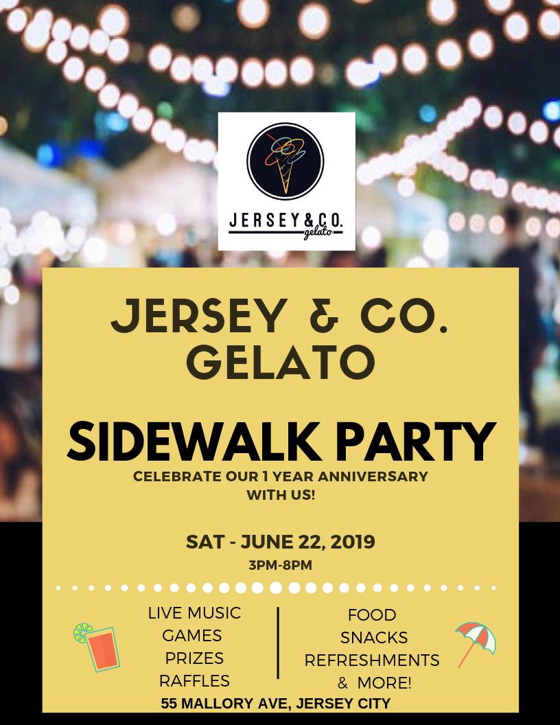 YOU'RE INVITED!

Our 1 Year Anniversary is approaching and we're throwing a SIDEWALK PARTY Saturday, June 22nd with festivities for the entire family from 3pm-8pm.

Bring your friends and family &amp; celebrate with us!! 
#JerseyCity #Jerseyandcogelato #Anniversary #SmallBusiness