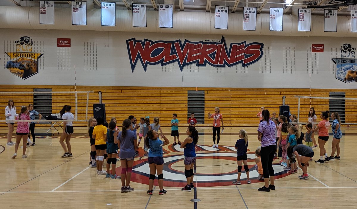 PLPhysEd's tweet image. @chapvolleyball coaching staff &amp;amp; players hosting a volleyball camp for future students this week. Love seeing @PineLanePLE students having fun and  working hard on new skills. #chapfamily