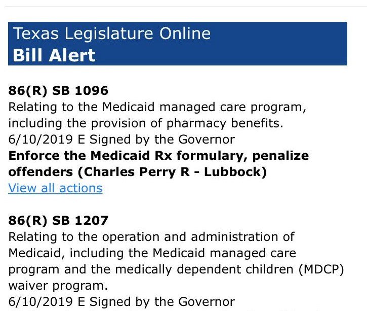 fragilechildTX's tweet photo. Thank you, @GovAbbott, for officially signing #SB1096 &amp; #SB1207. These bills create some desperately needed and potentially life-saving protections for vulnerable Texans whose lives depend upon a functional #Medicaid system: https://t.co/taURd4DaA3  #protectTXfragilekids #txlege https://t.co/PD9aldd11C