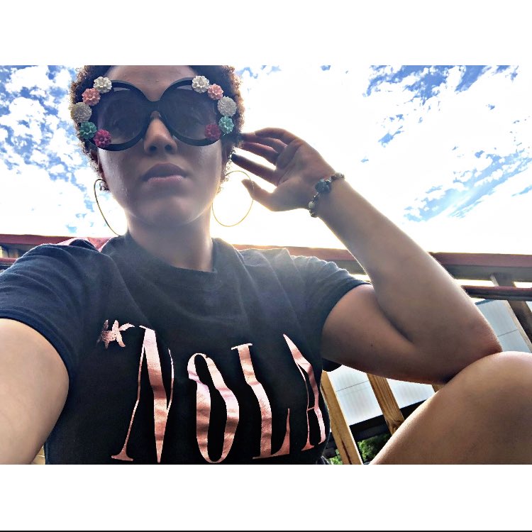 MomBossGoddess's tweet photo. Shades @ShopAdoreK  
Shirt &amp; bracelet @_KINGxSIR 🖤 #shopblack #nola #shopadorek #buyblack #Blacktwitter #nolafashion #custom #handmade #nolalife #Melanin #sunlight #tuesdayvibes https://t.co/3jaFtxPqbe