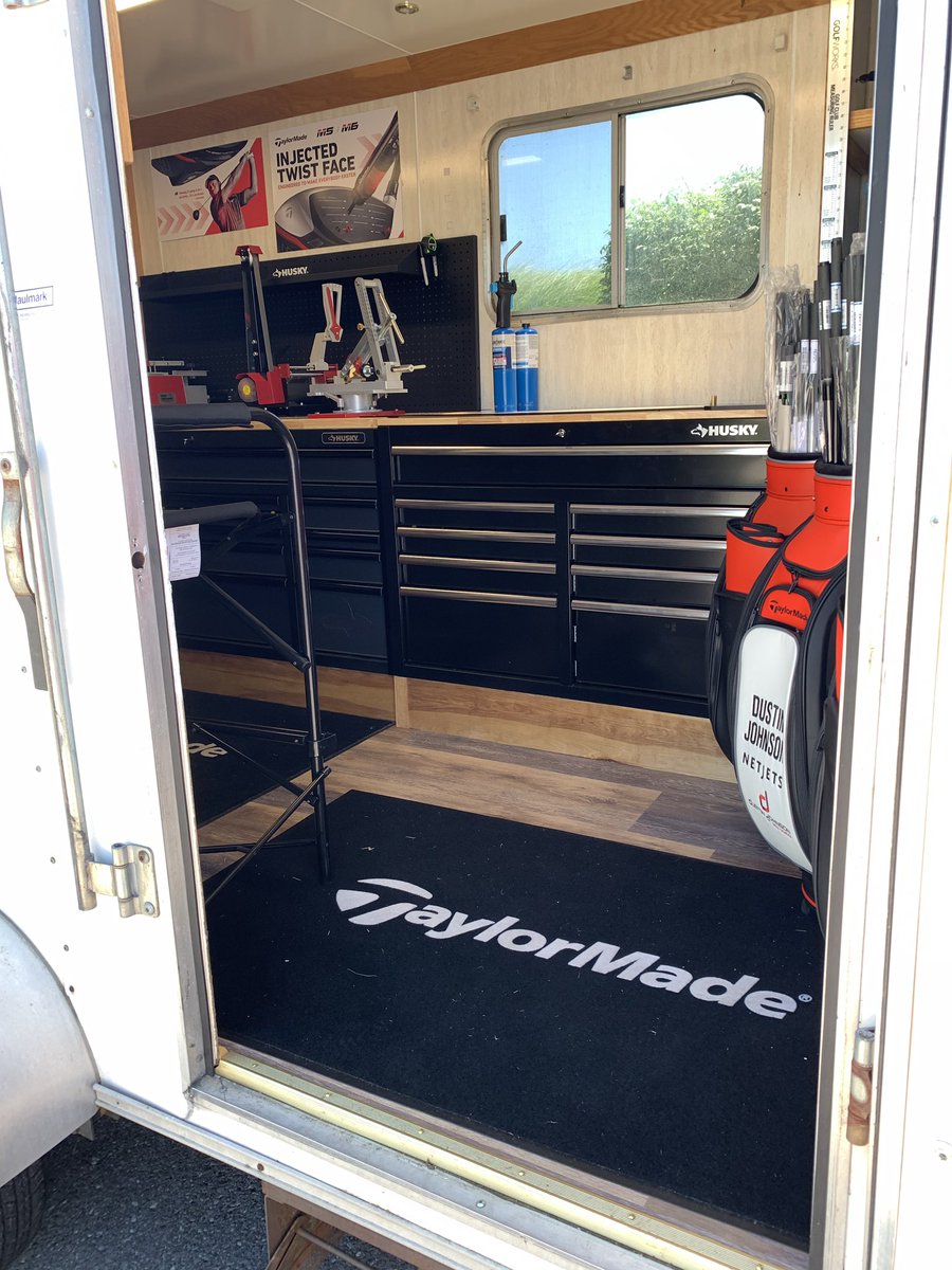 JonnyMacGolf's tweet photo. @TaylorMadeGolf our trailer country club tour trailer is official here in Va. I can now fit ya and build the clubs for ya right after the fitting. #TeamTaylormade #everybodygetsfaster https://t.co/p0jIHOdryH