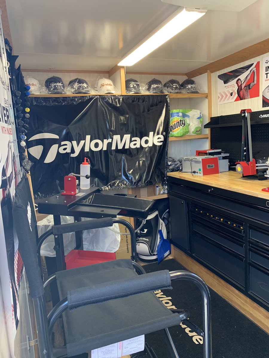 JonnyMacGolf's tweet photo. @TaylorMadeGolf our trailer country club tour trailer is official here in Va. I can now fit ya and build the clubs for ya right after the fitting. #TeamTaylormade #everybodygetsfaster https://t.co/p0jIHOdryH