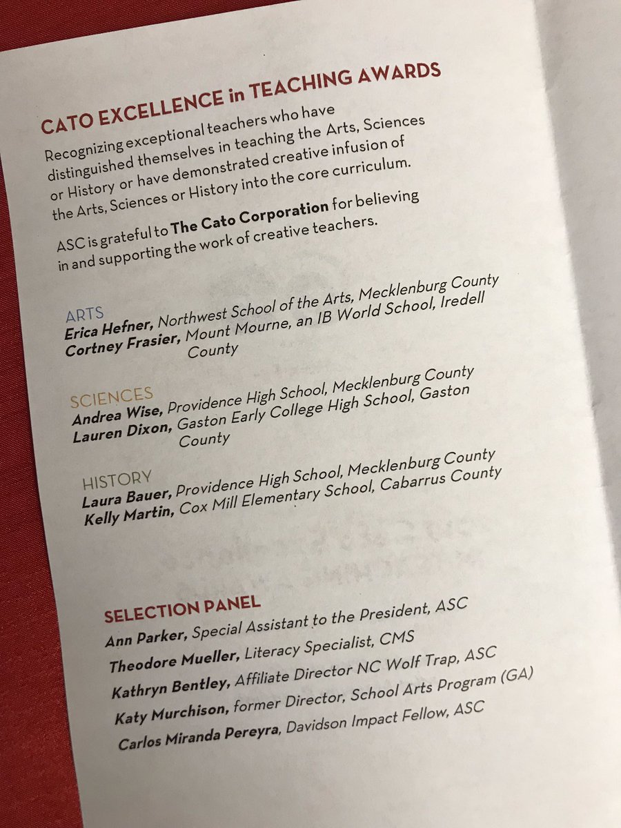 JoshAllenNC's tweet photo. Tonite, 6 Ts were recognized w/ the #CatoExcellenceInTeachingAward. 1 of them was #GECHS’s   #incomparable @LaurenDixonGEC.  Those who’ve been her Ss love her. Those who work w/ her count themselves lucky. @GEarlyCollege is the magical place it is, in part, b/c of her!  #GECRocks https://t.co/PzoAsTujTo