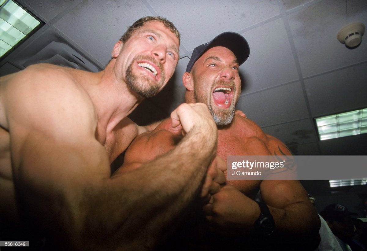 DevilsOfYore's tweet photo. How many of you remember Bill Goldberg joining the Stanley Cup festivities in the Devils locker room in Dallas on June 10, 2000? https://t.co/QdOmQTelCc