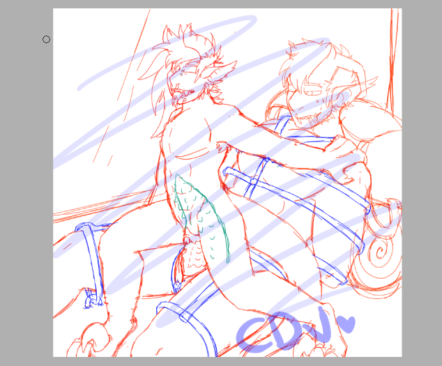 ValeAfterDark's tweet photo. WIP [both characters are male, no bein' nasty]. just two gay #tieflings having fun in a tent....somewhere. #sizedifference and demons/fiends is 👌#nsfw [mandatory note with size difference: both of these dorks are in their twenties, racket's five ft and gate's nearly seven ft] https://t.co/Nb1jrwAjif
