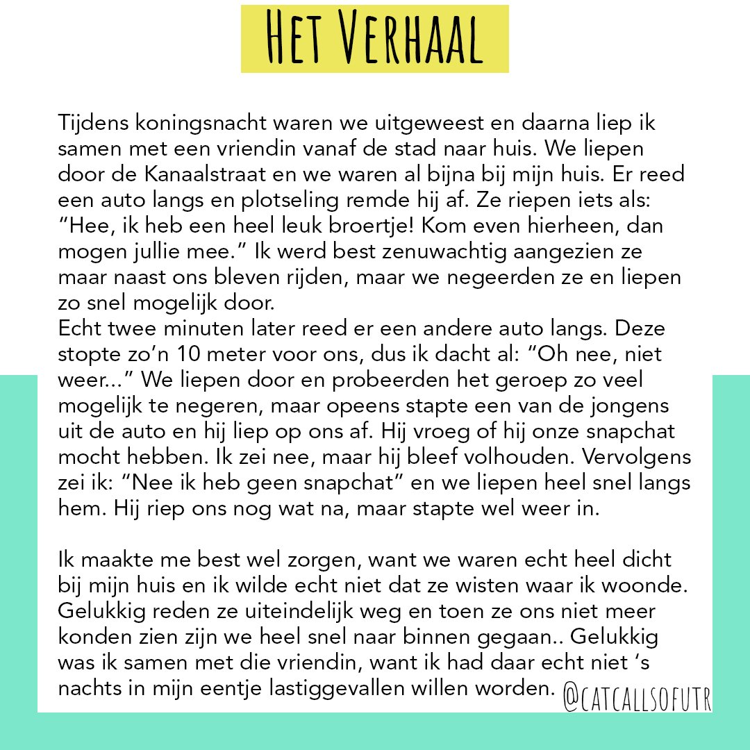 CatcallsofUTR's tweet image. 🇳🇱'Hee, ik heb een heel leuk broertje! Kom even hierheen, dan mogen jullie mee.'
🇬🇧'Hee, I've got a fun brother! Come over, you can join.'
Kanaalstraat Utrecht.
#chalkback #stopstreetharrasement #stopstraatintimidatie
instagram.com/p/BymcBjCoYzw/