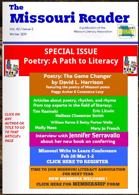 This is the winter issue of the Mo Reader (I'm co-editor) Decribes how poetry can be a path to literacy. Tons of great ideas Hope my new followers will have a look. Pls pass it on. Working right now on the new issue which I hope will be out this weekend. joom.ag/o1ta