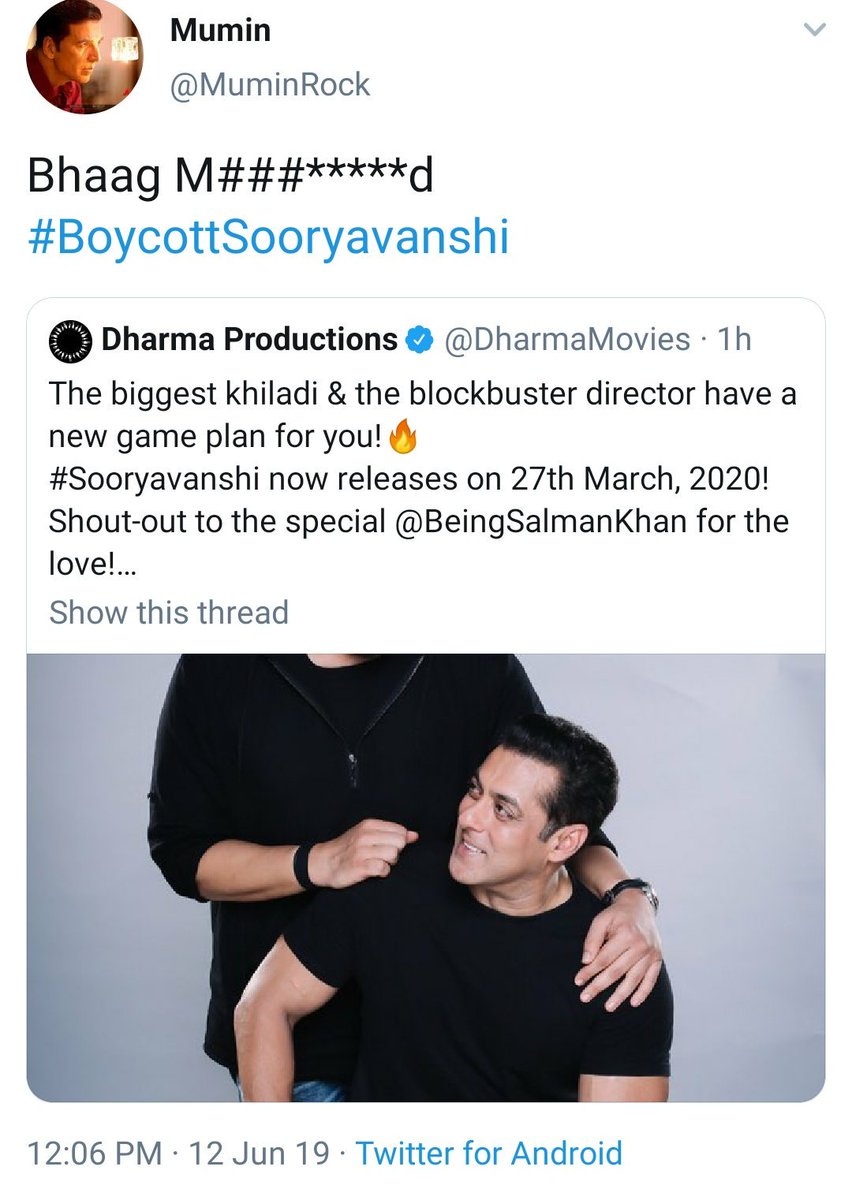 Ghar Se             Kuch DurNikalte              ChalteHi..                  Hi.. #Sooryavanshi  #BoycottSooryavanshi 