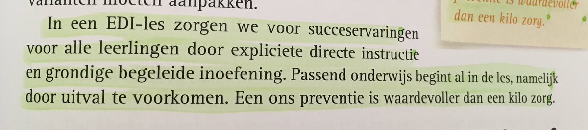 jellekoopman's tweet photo. ‘Een ons preventie is beter dan een kilo zorg’. Als gedragsspecialist kan ik mij helemaal vinden in de teksten van @Onderwijsgek boek EDI uitgelezen, aanrader ook voor het VO. #passendonderwijs https://t.co/YEUt2glw7w