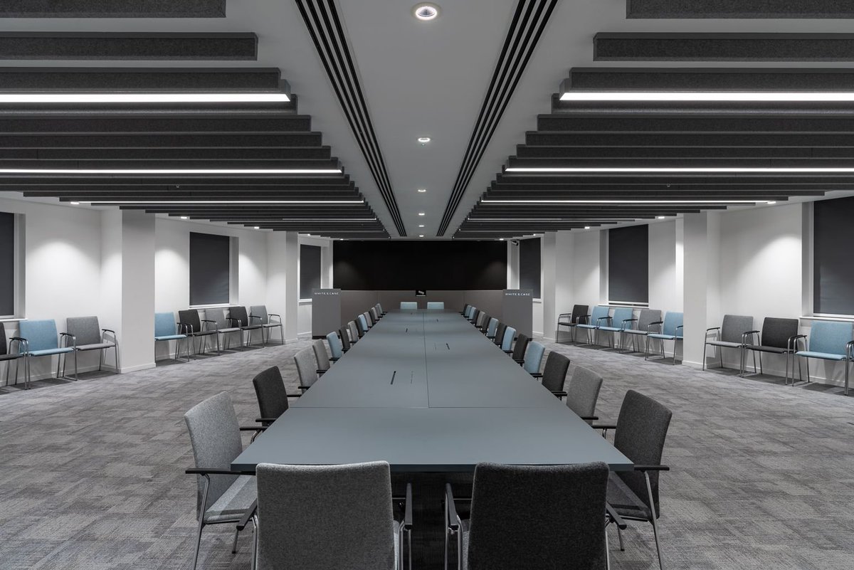 Workplane's tweet photo. One room three scenes - Swipe right
.
The use of lighting controls is fundamental to the creation of scenes, particularly important in conference suites &amp; meeting rooms to offer the clients the ability to dial in suitable lit effects - Photos by @GavriiLux https://t.co/NVXbVz9fUh