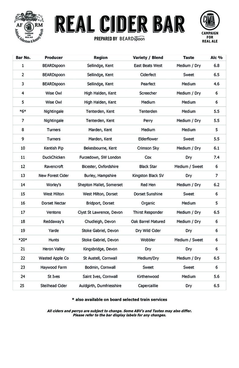 BEARDspoon's tweet image. Only a few days to go until the @AFRMCAMRA @KandESRailway Beer &amp;amp; Cider Festival!  We&apos;ve local #realcider from Tenterden and not so local ones from St Ives &amp;amp; Dumfriesshire!
Join us this Friday night and Saturday to sample the complexities and nuances of #realcider #rethinkcider
