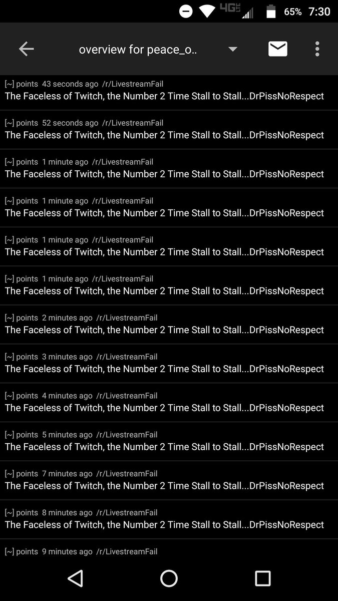 novaplane's tweet image. This idiot posting on every @drdisrespect post on reddit.com/r/LiveStreamFa…. I think he's up to 20-something posts now. I guess he thought the burn was so good, he had to REALLY spread the word haha #LiveStreamFail #LiveStreamFails