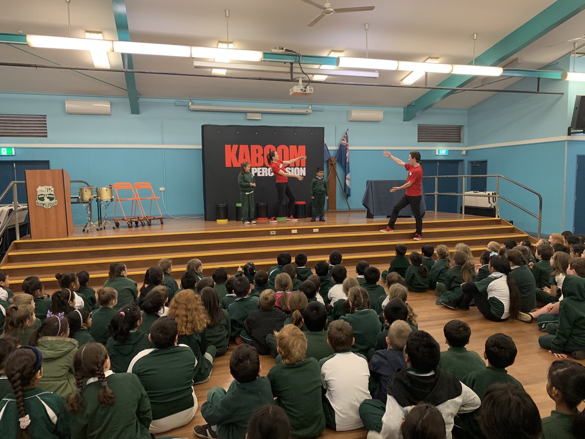 Maree_E_C's tweet photo. @IngleburnPs had the best time with #kaboompercussion this morning! These guys are incredible - so inspiring!! My students were star struck 🤩🤩🤩 https://t.co/cVx0QcfsQQ