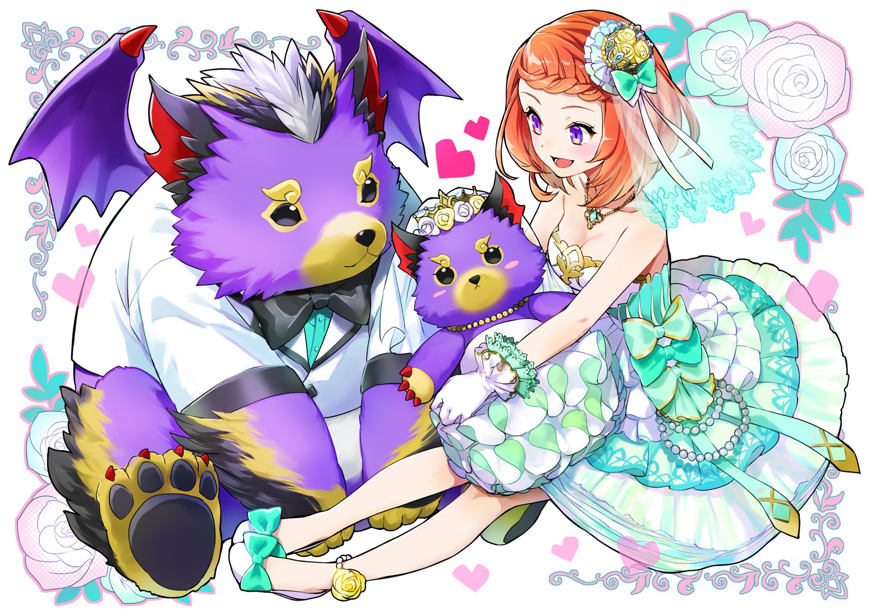 師範代 サモンズボード公式広報 新キャラクター ウェディングワルツ カティ さんのイラストを公開 画像は開発中のため 実装時に変更となる場合がございます カティさんのお嫁入りでちょっとさびしそうなロンドハーケンさんに ぬいぐるみのお嫁さん