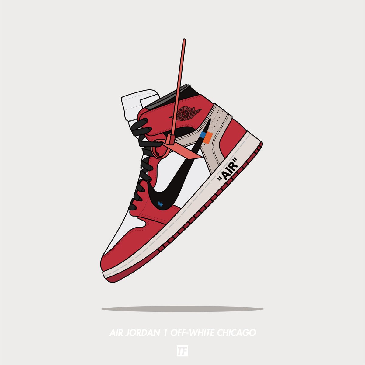 Tf スニーカーイラストレーター Air Jordan 1 Off White Chicago Nike Aj1 Airjordan Airjordan1 Aj1offwhite ナイキ ジョーダン1 ジョーダン エアジョーダン ジョーダン1オフホワイト オフホワイト スニーカー スニーカーイラスト