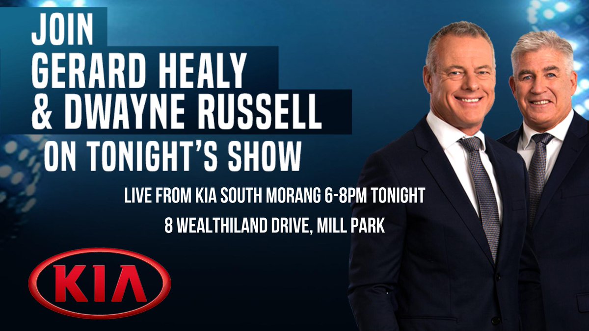 Sportsday (@sensportsday) on Twitter photo We are live for, <a href="/kiaaustralia/">Kia Australia</a> South Morang tonight from 6-8pm for South Morang KIA’s June Sales Event - $500 free accessories for all vehicles sold during the broadcast
<a href="/mattricho0/">Matthew Richardson</a> will be there with Gerard and Dwayne, plus finger food, drink, giveaways and door prizes! We are live for, <a href="/kiaaustralia/">Kia Australia</a> South Morang tonight from 6-8pm for South Morang KIA’s June Sales Event - $500 free accessories for all vehicles sold during the broadcast
<a href="/mattricho0/">Matthew Richardson</a> will be there with Gerard and Dwayne, plus finger food, drink, giveaways and door prizes!