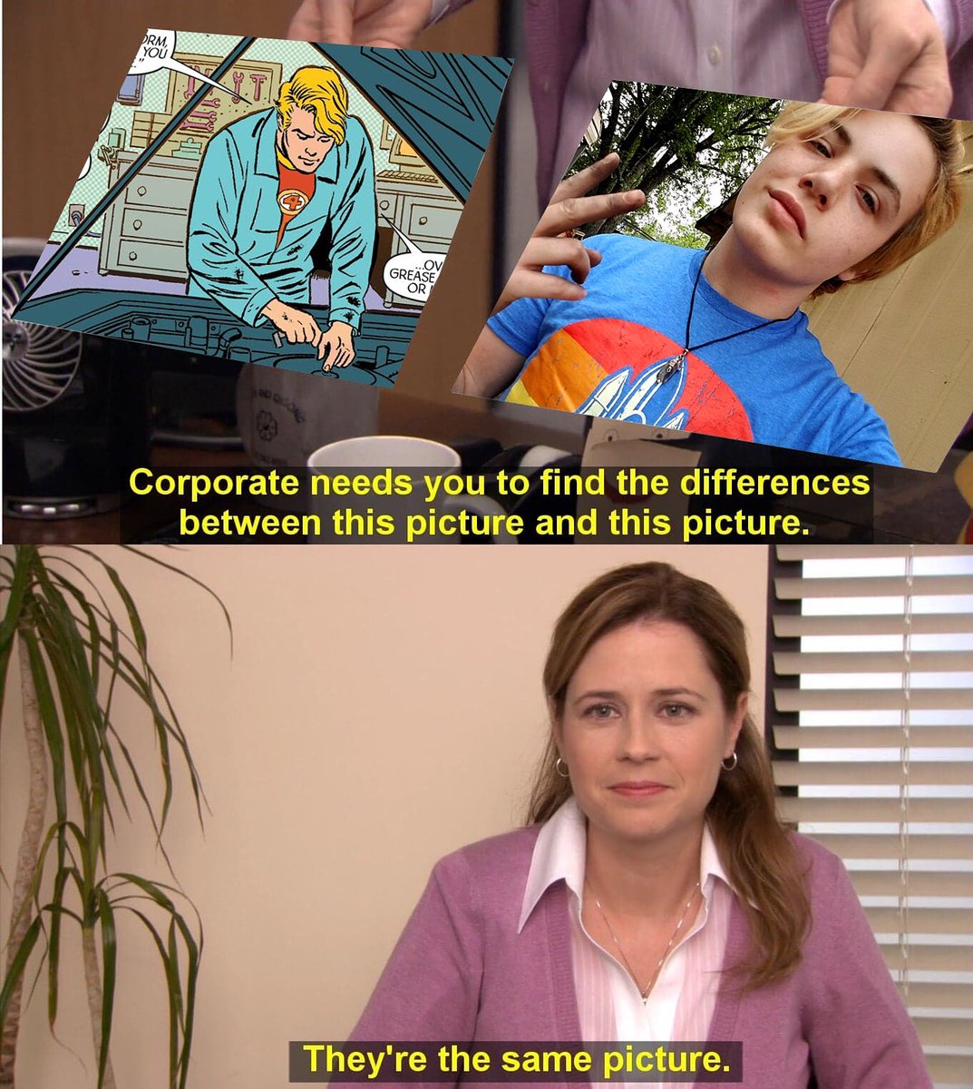 foolsdivination's tweet photo. Wow these find the difference games are getting pretty hard yall.

#mcu #marvel #fancast #FantasticFour #johnnystorm #film #F4 #marvelfancast #lgbtactor #lgbt https://t.co/1MzJaK8ScO