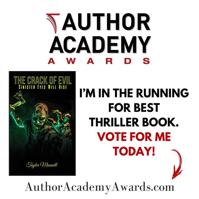 Vote now 😁 so exciting 
#awesome #amazing #academyawards2019 #vote #votenow #author #authorsofinstagram #covers #thriller #thecrackofevil #advertising  #amazingread #coffeequotes #amreading #amreadingthrillers #hybridauthor #exciting #authoracademyawards #canidate #needyourvote