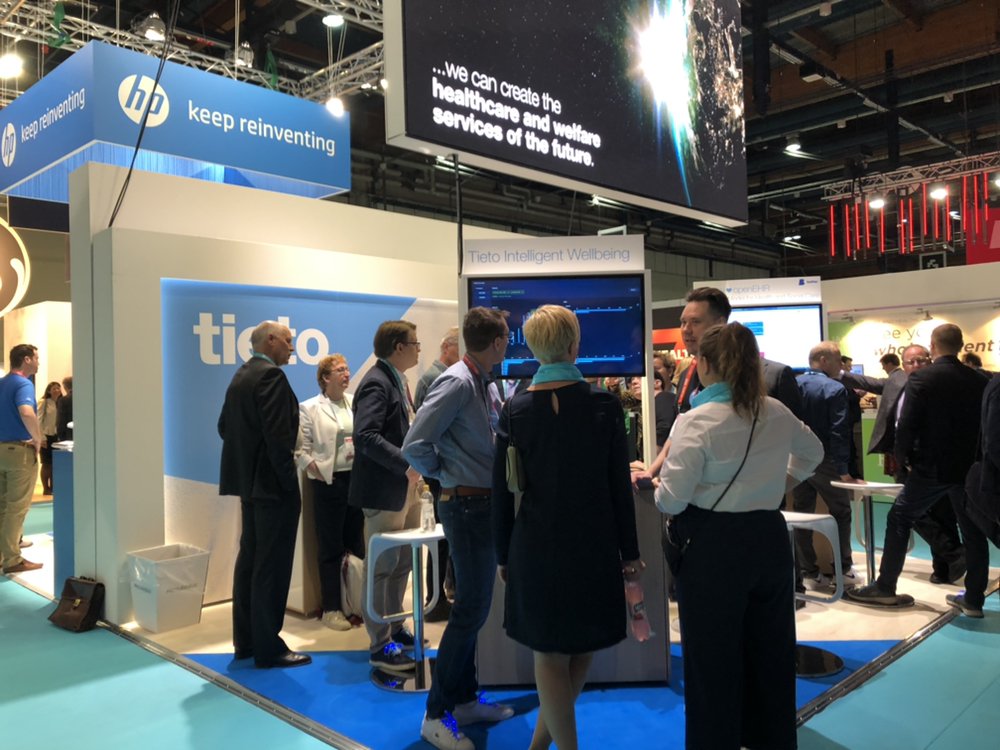 Tietoevry's tweet photo. We are in full speed at the #himsseurope19 exhibition area. Meet us at booth 6b28!#tietolifecare #openehr #integratedcare #intelligentwellbeing https://t.co/aYDkb1Pw1U
