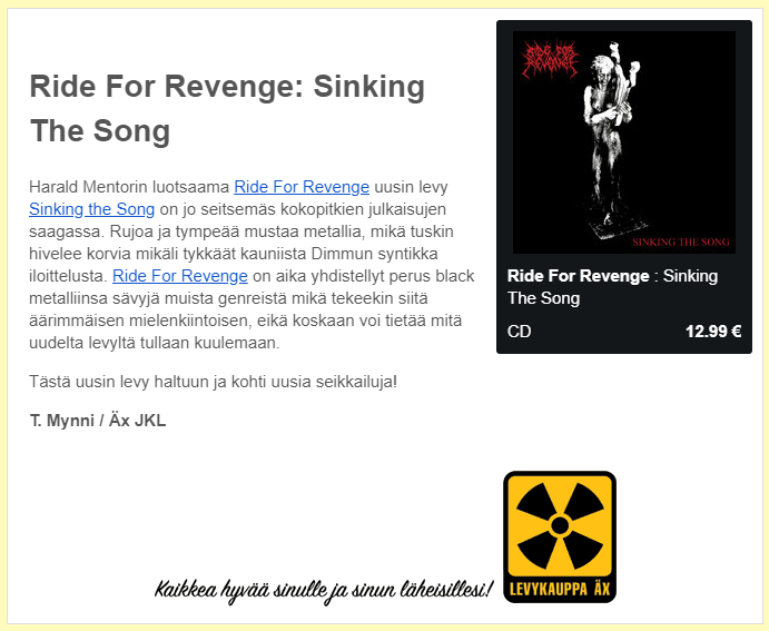 kasvismafioso's tweet photo. #LevykauppaX:ssä työskentelevä #Horna'n vokalisti #MynniLuukkainen mainostaa taas natsimusaa levykaupan nimissä. #RideForRevenge'n pääjehu #HaraldMentor (#SamiKettunen) soittaa myös #NSBM-bändi #Uskonrauha'ssa ja teki tragikoomisen Black Metal -dokkarin #LoputonGehennanLiekki. https://t.co/9W2AK02Qzb