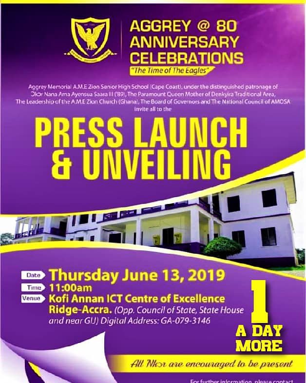 AggreyMemorial_'s tweet photo. #1Daymoretogo 
#Aggrey80 
#June13thLaunch 
#ProudlyAggrey https://t.co/CF6cVIx024