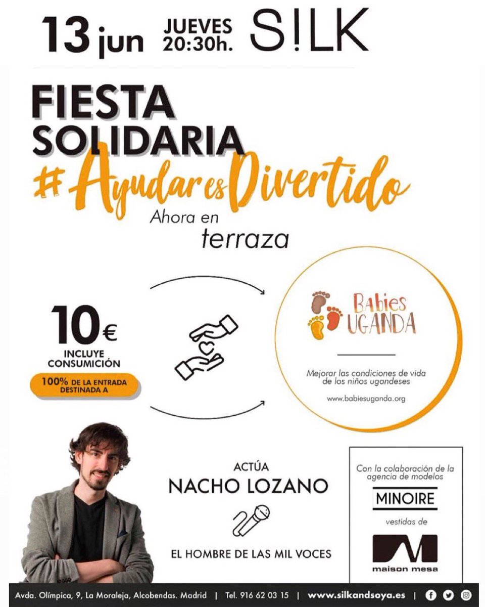 superbruu's tweet photo. Cuando @cipriquintas organiza una 
fiesta solidaria es un planazo seguro para no perderse en @silkandsoya porque #AyudarEsDivertido @babiesuganda https://t.co/NNHS7tJOT6