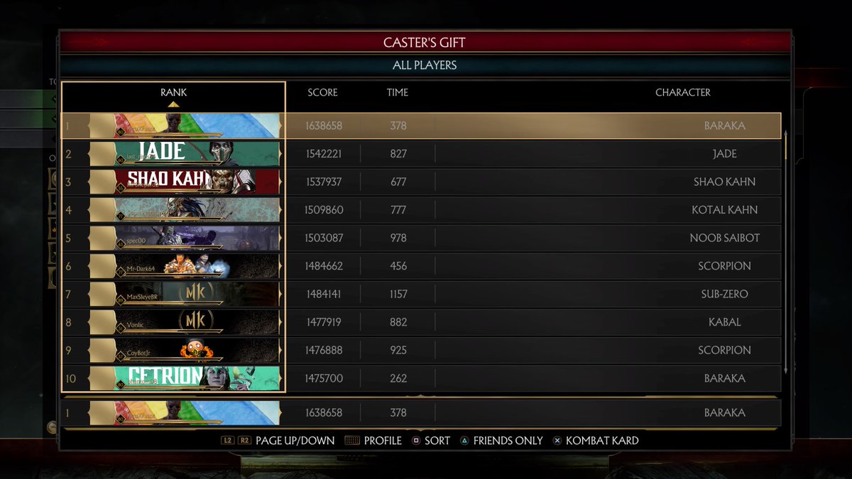 KiruKorner's tweet photo. Yay, finally got 1st on one :3 #Mk11 #PS4 #FGC #towersoftime #Mortalkombat11 https://t.co/7EU6oQ9b7K