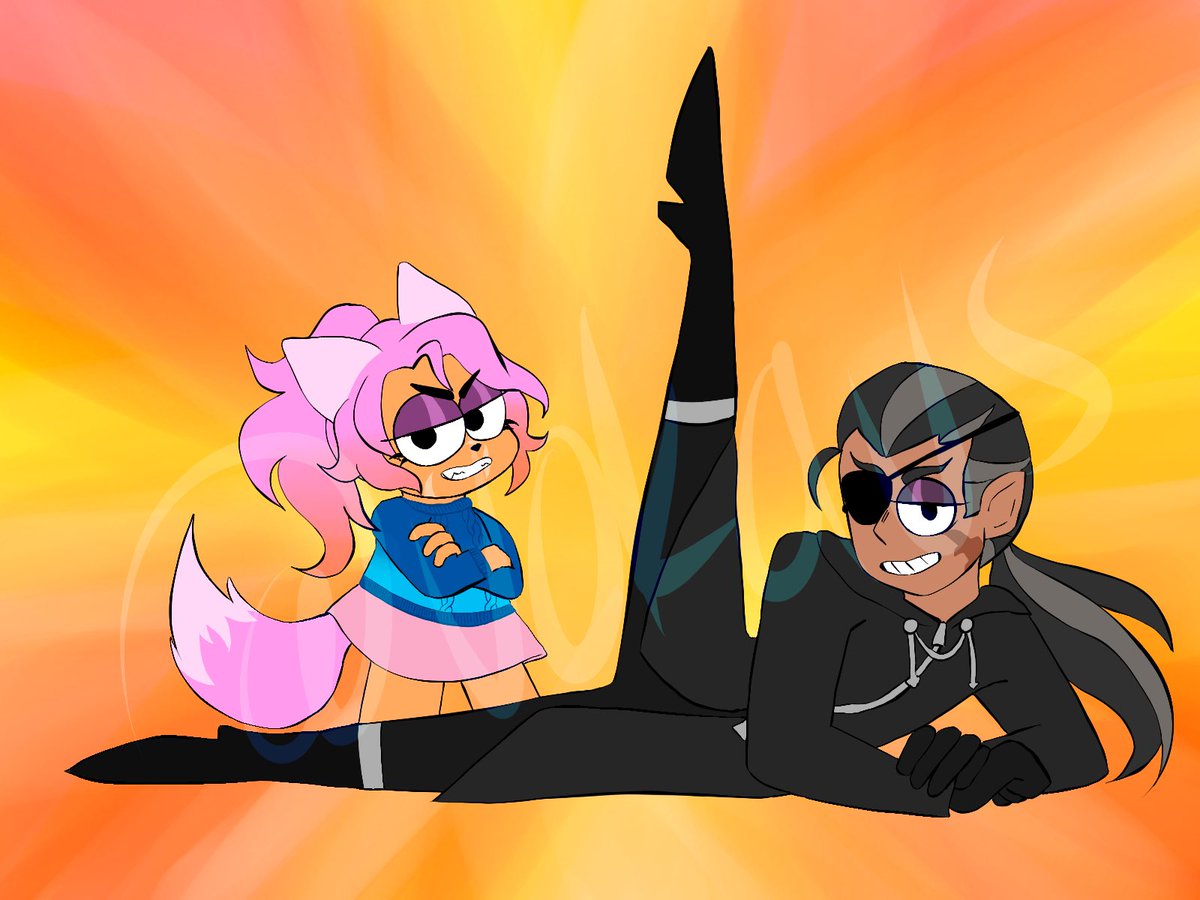 vokaus's tweet photo. Another OK KO screencap redraw with Ava and Xig because I love the m https://t.co/NjyLXYYN3f