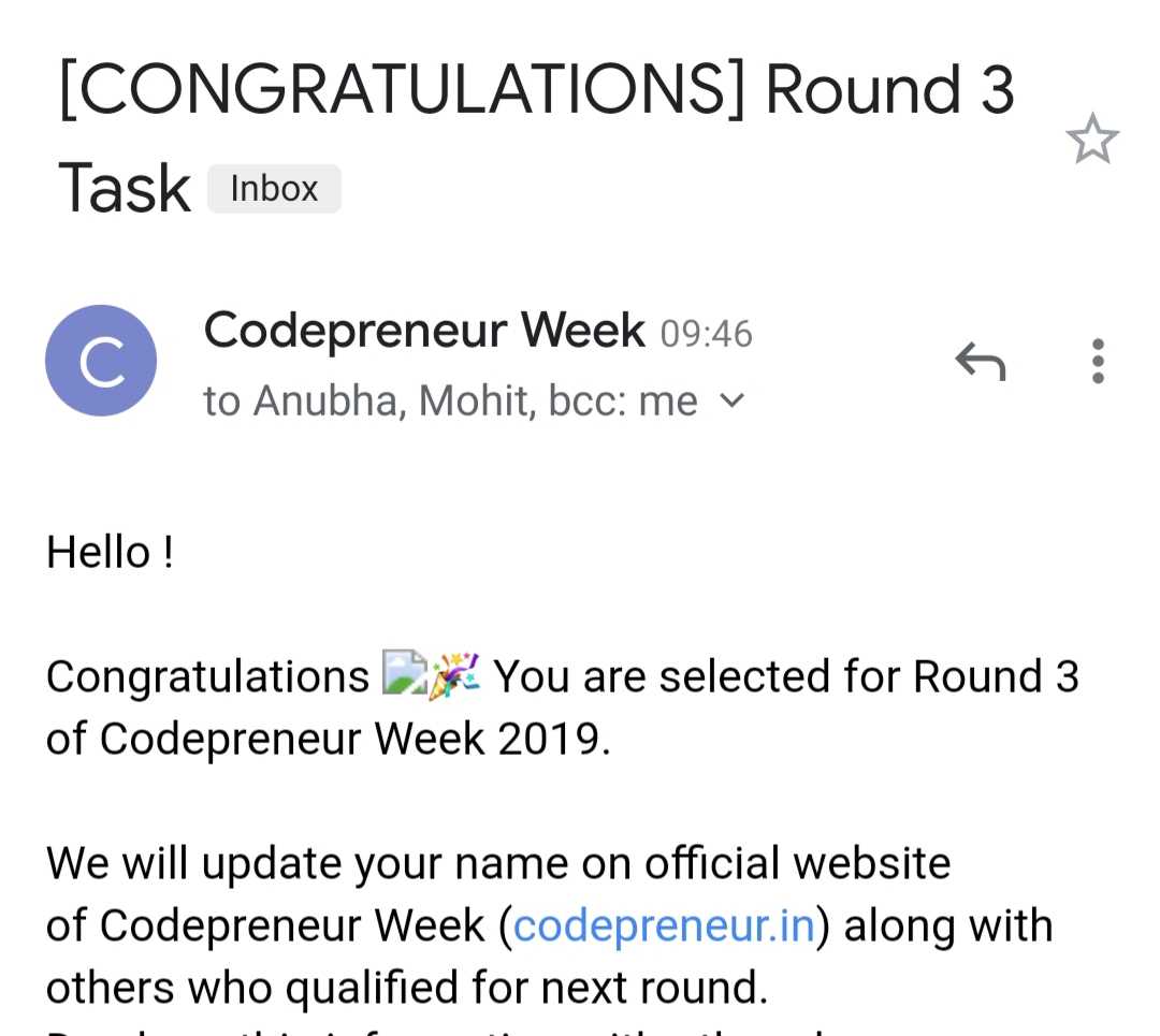 RaghavendraKau9's tweet image. Happy to tell that I've been selected for the Round-3 of @codepreneur_gs , Thank you @Girlscript1 :-)
#GirlsScript #Codepreneur